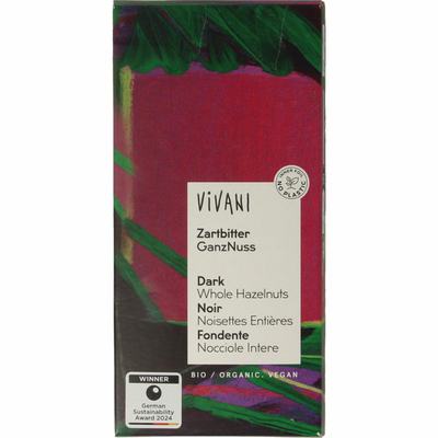 Vivani Chocolade puur met hele hazelnoten bio Vivani Chocolade puur met hele hazelnoten bio