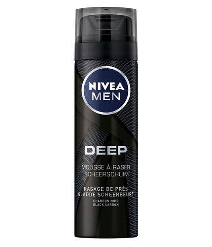 Men deep black shaving foam