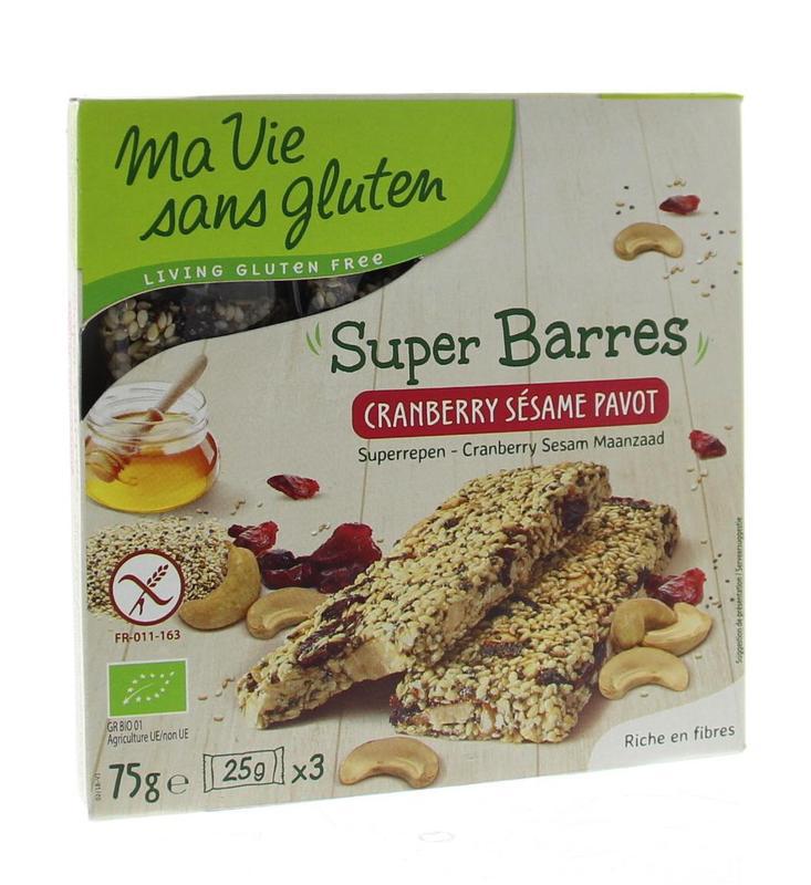 Super repen sesam & cranberry glutenvrij bio