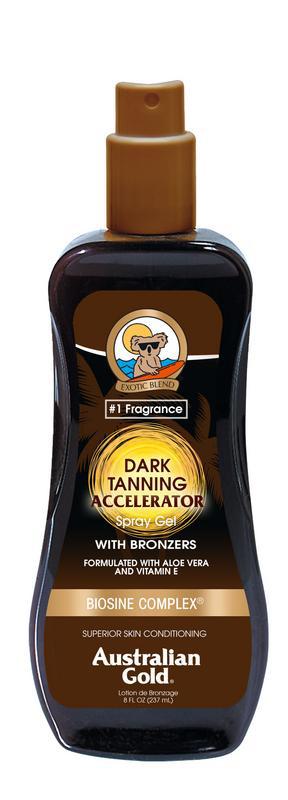 Dark tanning accelerator spray gel met bronzer