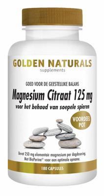 Golden Naturals magnesium citraat 125 mg 180 caps