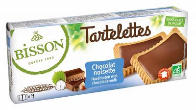 Bisson Gevulde hazelnoot chocolade tartelettes bio