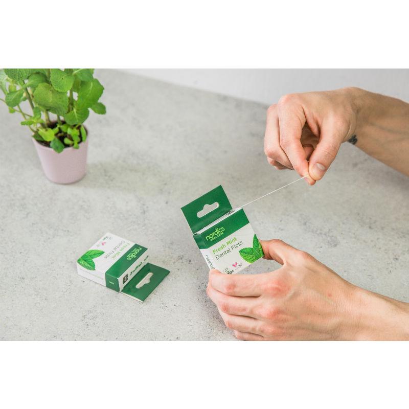 Flosdraad van maiszetmeel fresh mint vegan