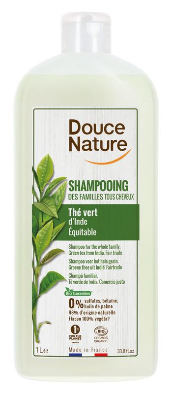 Shampoo glanzend haar met groene thee familie bio