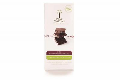 Balance Choco stevia tablet puur bosbes aardbei