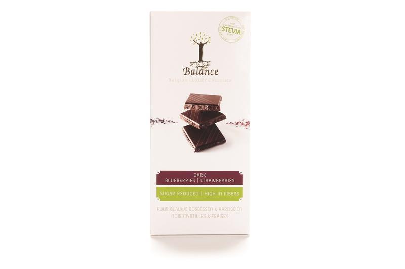 Choco stevia tablet puur bosbes aardbei
