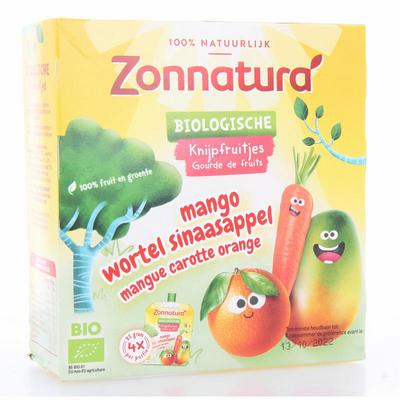Zonnatura Knijpfruit groente mango/wortel/sinas bio