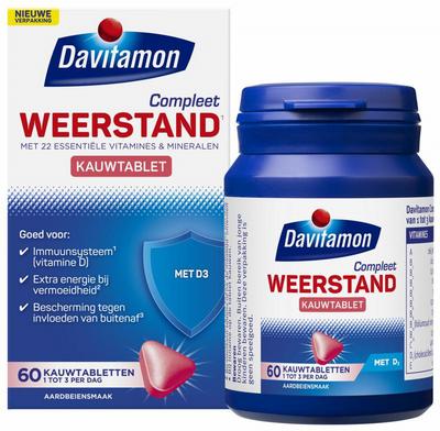 Davitamon Compleet weerstand kauwvitamines aardbei