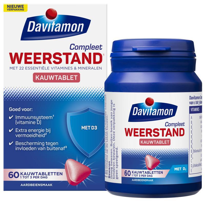 Compleet weerstand kauwvitamines aardbei