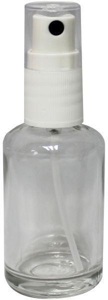 Flesje van helder glas met sproeikop leeg