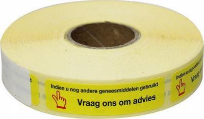 Spruyt Hillen Zelfzorgsignaal sticker geel -Indien..vraag advies