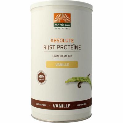 Mattisson Absolute rijst proteine vanille vegan 80% Mattisson Absolute rijst proteine vanille vegan 80%
