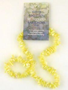 Steengoed splitcollier 45cm parelmoer # 1kaart
