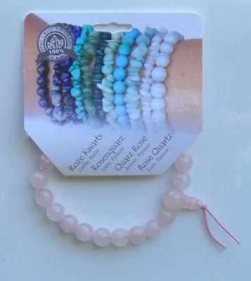 Powerbead armband roze kwarts