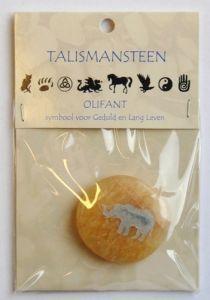 Merkloos talismansteen olifant 1kaart