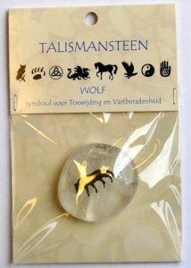 Merkloos talismansteen wolf 1kaart
