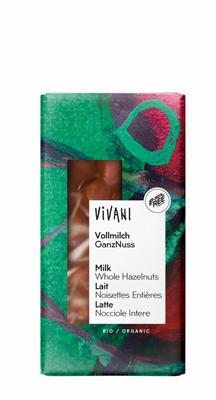 Vivani Chocolade melk met hele hazelnoten bio