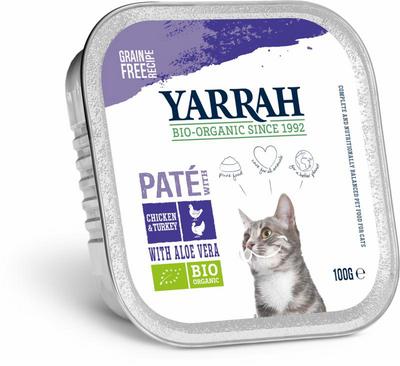 Yarrah Kattenvoer pate met kip kalkoen en aloe vera bio