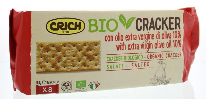 Crackers olijfolie met zout rood bio