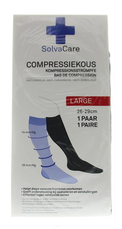 Compressiekous zwart L 26 - 29 cm