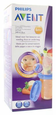 Avent Via voorraadbeker moedermelk 5 stuks + deksel