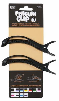 ONBEKEND \ MERKLOOS penguin haarclips zwart/zwart 2st