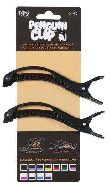 penguin haarclips zwart/zwart 2st