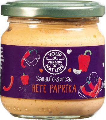 YOUR ORGANIC NATURE Sandwichspread hete paprika YOUR ORGANIC NATURE Sandwichspread hete paprika