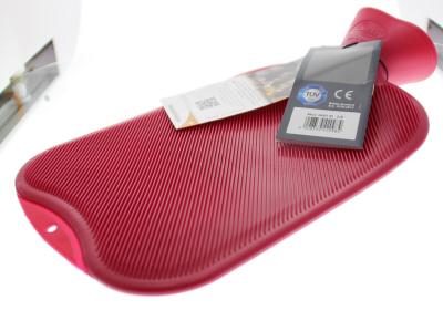 Kruik warm water zak cranberry dubbele rib