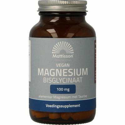 Mattisson Magnesium bisglycinaat 100mg taurine Mattisson Magnesium bisglycinaat 100mg taurine