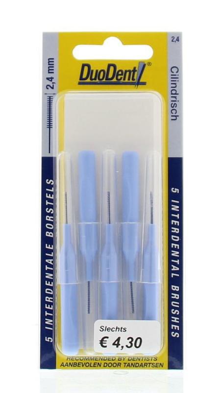 Interdentale borstel cilindrisch 2.4 korte houder