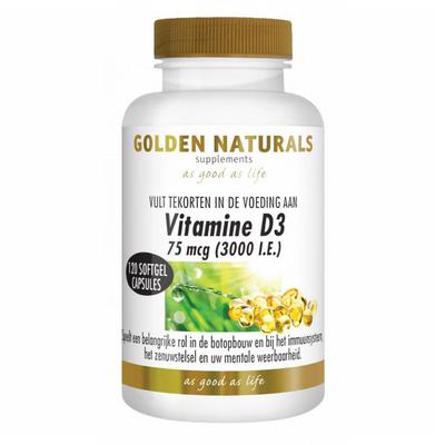 Golden Naturals vitamine d3 75 mcg 120 softgel caps