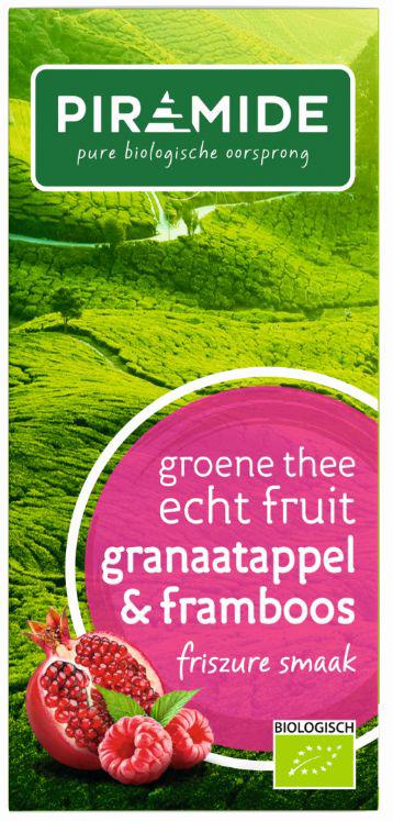 Groene thee granaatappel framboos bio