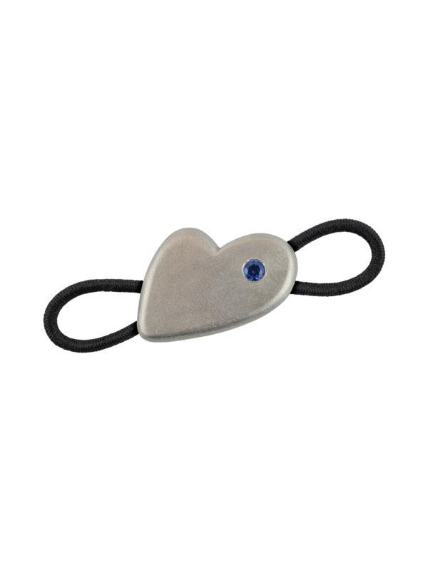 Halsbandsieraad honden hart zilver met edelsteen