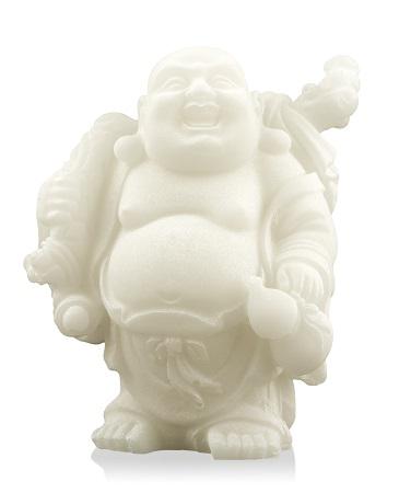 Sneeuwkwarts boeddhabeeld met knapzak 9cm