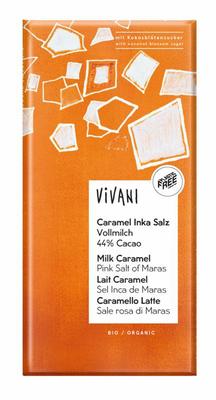 Vivani Chocolade melk caramel pink salt of Maras bio