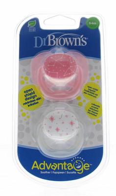 BROWN Fopspeen advantage 0-6 maand roze