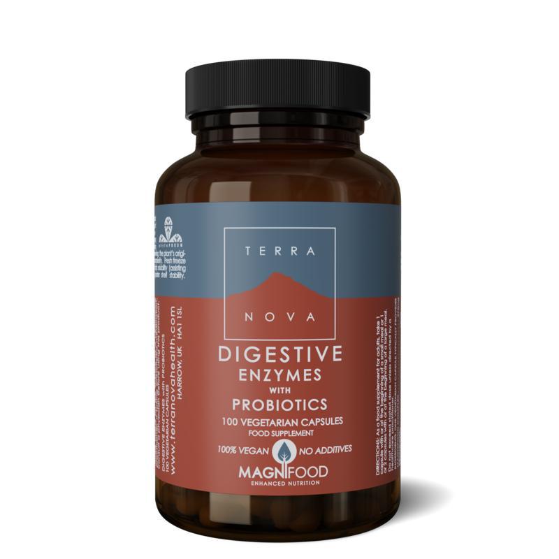 Digestive enzymes with probiotics