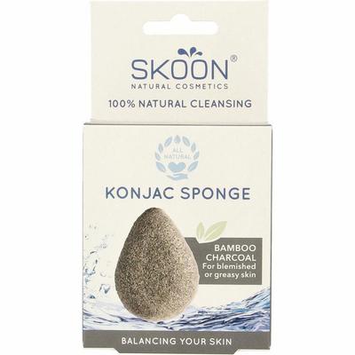 Skoon Konjac spons bamboo charcoal bio