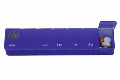 Able 2 Pillendoos 1 week transparant blauw