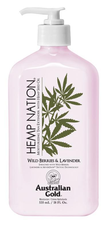 Hemp nation tan extender wild berries & bavender