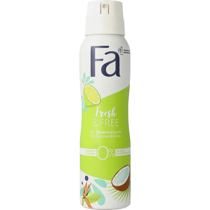 Deodorant spray fresh & free coconut & lime