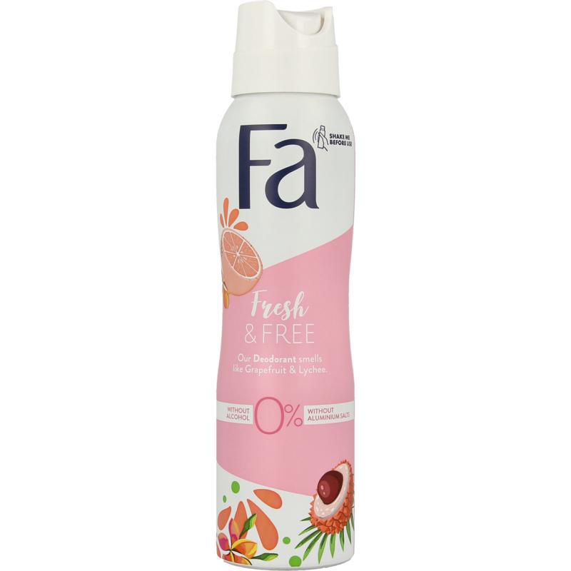 Deodorant spray fresh & free grapefruit & lychee