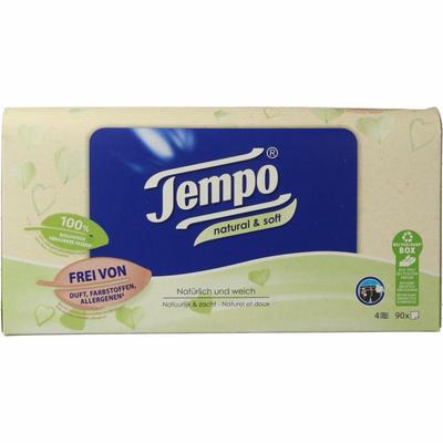 Tempo Tissue box natural & soft 4-laags