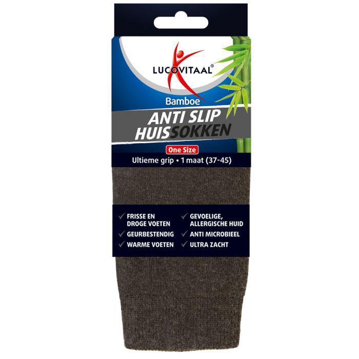 Bamboe huissokken anti slip one size