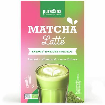 Purasana Instant matcha latte 6x10g bio