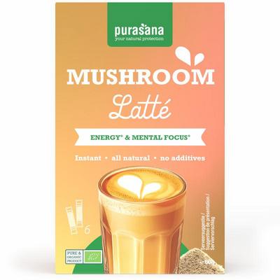 Purasana Instant mushroom latte 6x10g bio