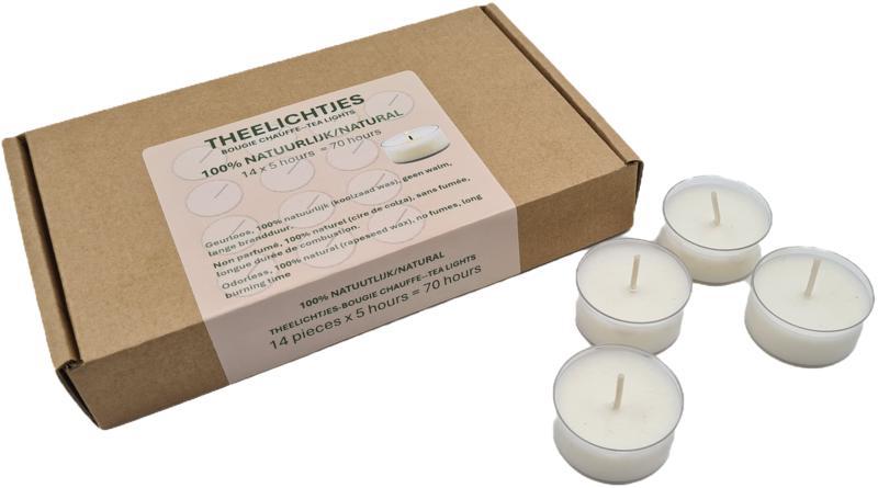 Natural theelichtjes 14 stukes