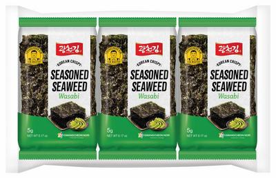 KC Nori Zeewier snack wasabi 3x5 gram