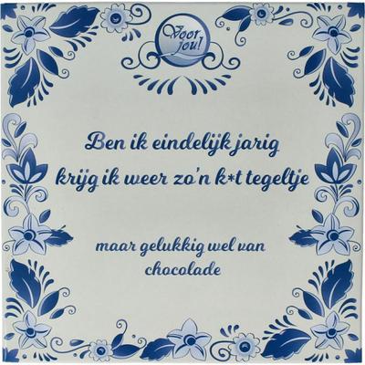 Voor Jou Delftsblauw k*t tegeltje